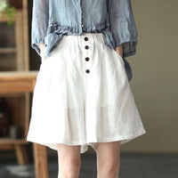 New Women's Literature Retro Cotton Linen Casual Loose Shorts