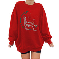 Skull Star Women's Sweater Printed Women's Shoulders