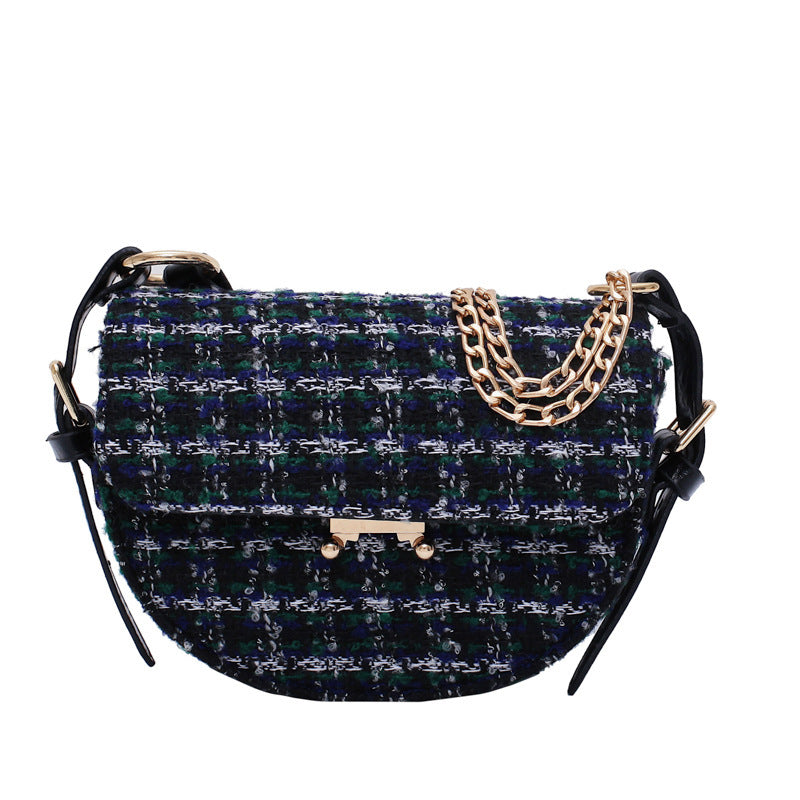 Checked shoulder bag