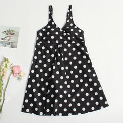 Black Polka Dot Skirt One Piece Swimsuit