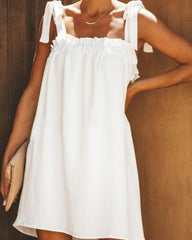 Halter ruffled sexy backless dress