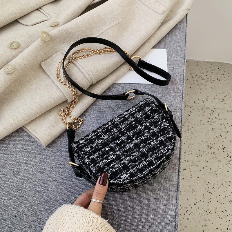 Checked shoulder bag