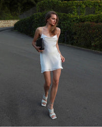 Pure Color Dress  French High-end Straps Small Design Niche