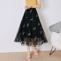 Three-dimensional Dragonfly Skirt Female High Waist Big Swing Fairy Net Yarn