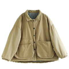 Women's Thickening Plus Size-pocket Loose And Warm Cotton-padded