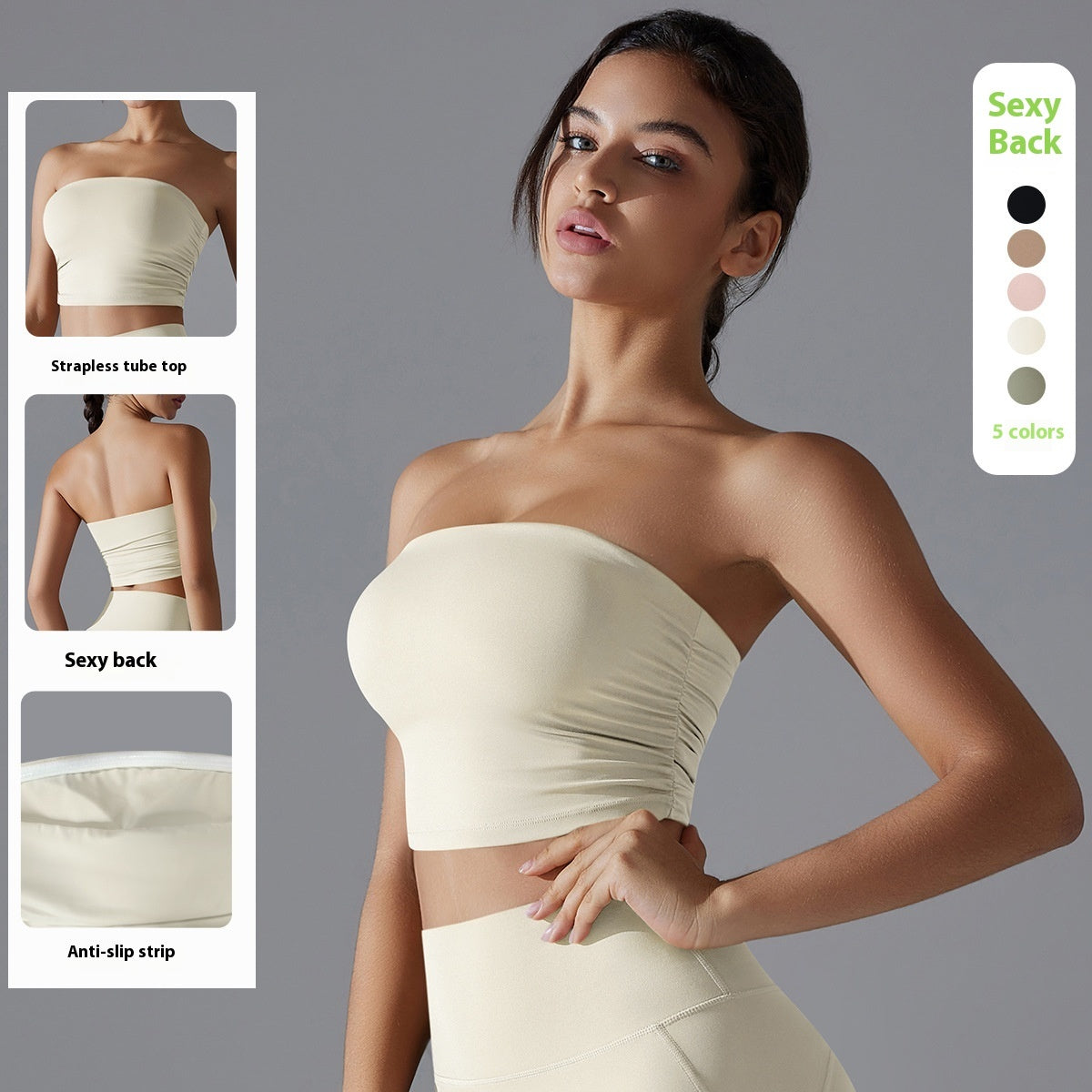 New Solid Color Chest Wrap Yoga Clothing Top