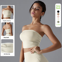 New Solid Color Chest Wrap Yoga Clothing Top