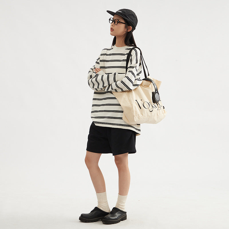 Long Sleeve Early Autumn All-matching Pullover Loose Couple
