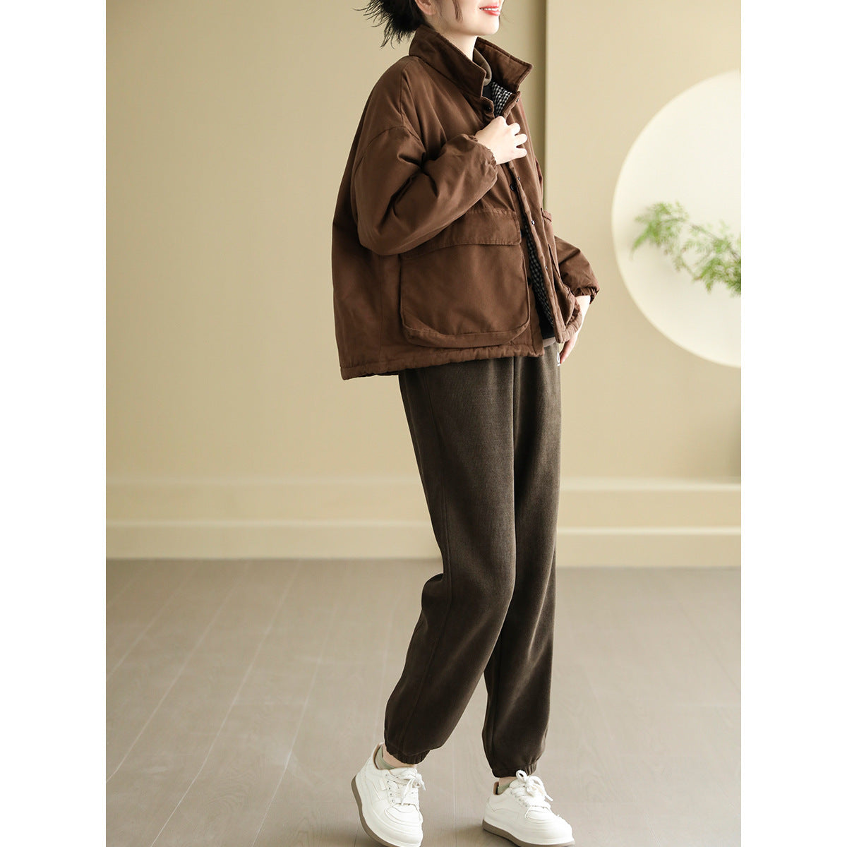Women's Thickening Plus Size-pocket Loose And Warm Cotton-padded