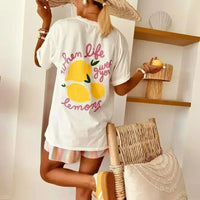Women's Loose Printed Casual Short Sleeve