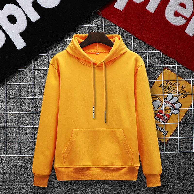 Pure cotton purple pullover hoodie solid color