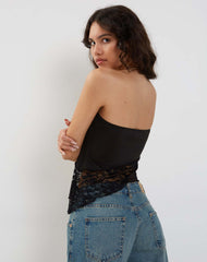Women's Mesh Lace Top Spring Sexy Black Knitted Top