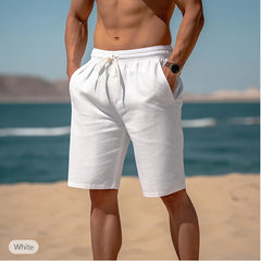 Summer Drawstring Shorts Elastic Waist Straight Pants