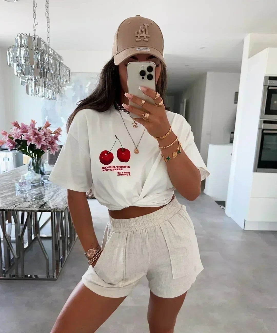 Women's Loose Printed Casual Short Sleeve