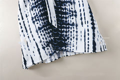 Fashion Women's Black And White Tie-dye Printed Cardigan