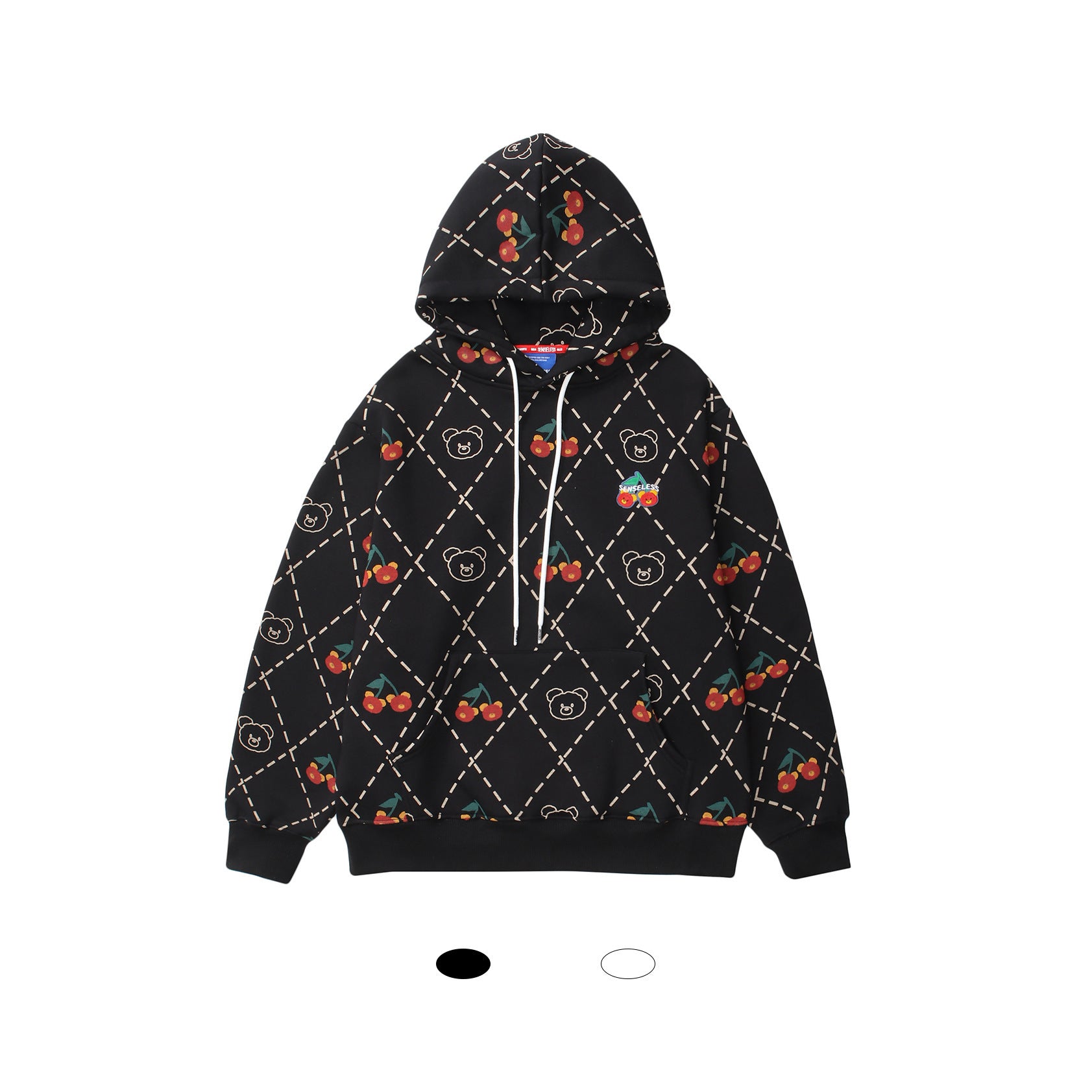 Japanese Full Print Cherry Hooded Sweater For Men And Women