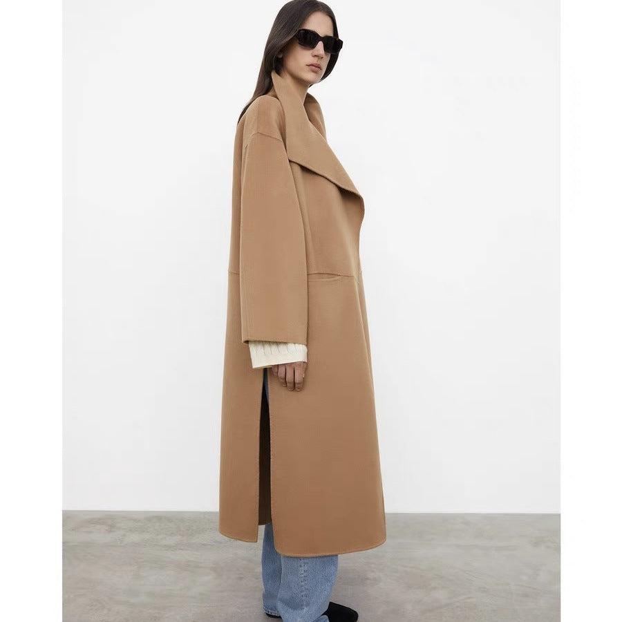 Lapel Coat Same Style Minimalist Double-sided Wool Cashmere