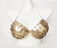 Mermaid Sequined Shell Bikini Top Bra