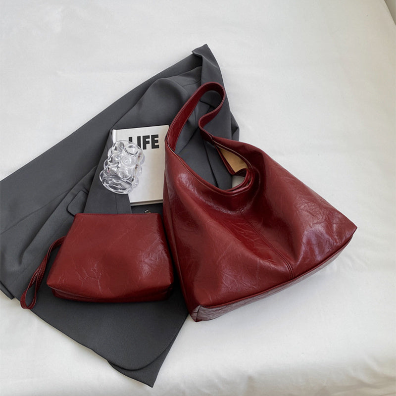 2pcs Composite Bag Fashion Shoulder Bag With Clutch Bag