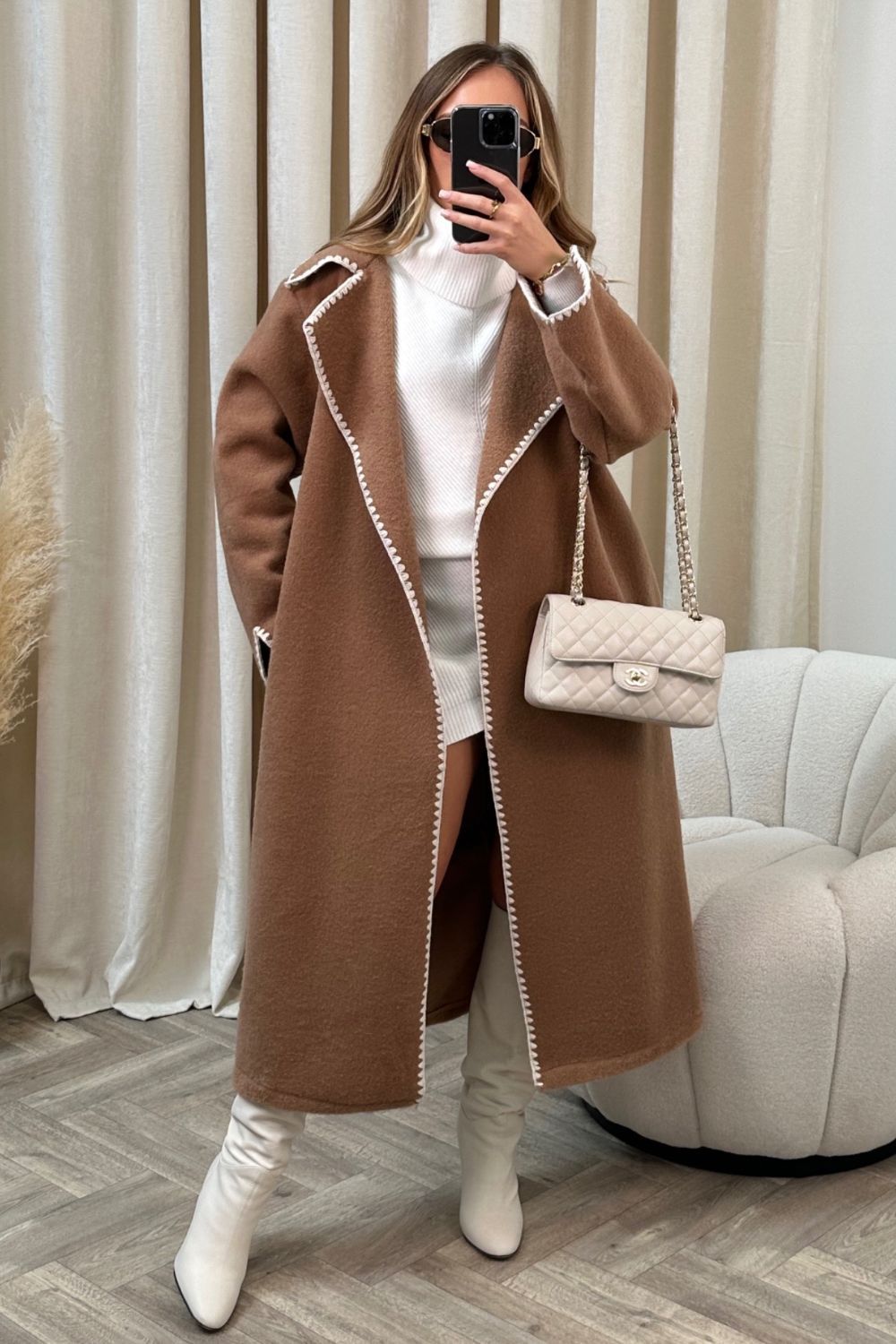 Women's Hook Edge Reversible Woolen Coat