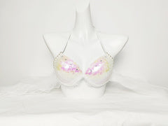 Mermaid Sequined Shell Bikini Top Bra