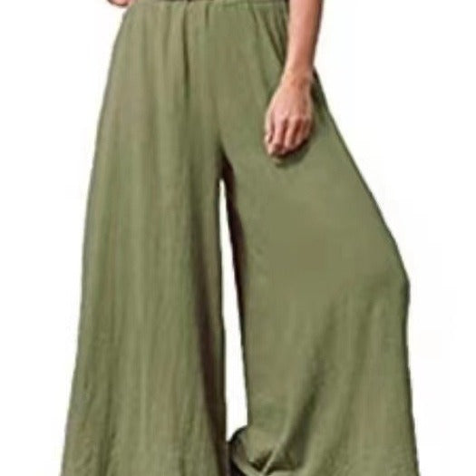 Women's Cotton And Linen Loose Wide-leg Pants Oversized