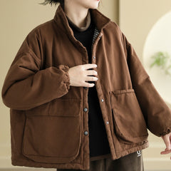 Women's Thickening Plus Size-pocket Loose And Warm Cotton-padded