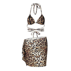 European And American Printed Hip Skirt Lace-up Chest-wrapped Beach Vacation Suit