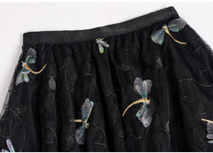 Three-dimensional Dragonfly Skirt Female High Waist Big Swing Fairy Net Yarn
