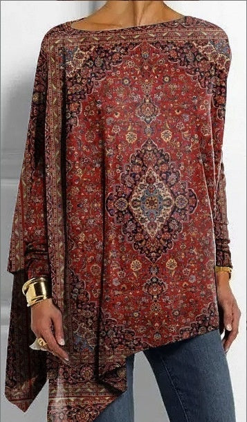 3D Digital Printing Long Sleeve Irregular Pullover Printed