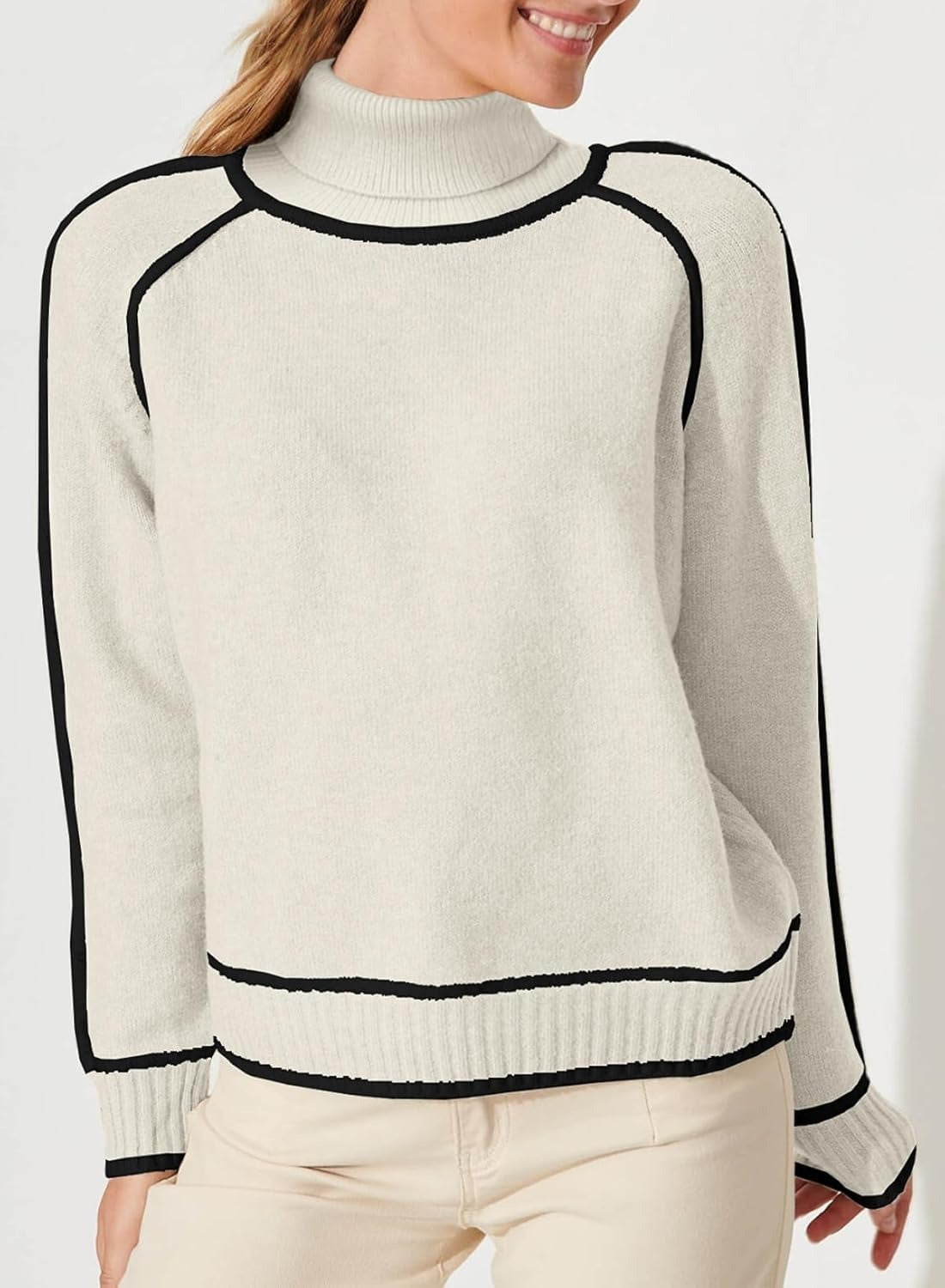Autumn And Winter Solid Color Color Matching High-necked