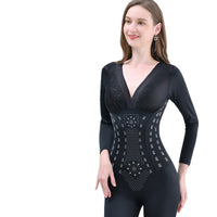 Women's Full Body Long Sleeve Trousers Caffeine Body Shaper