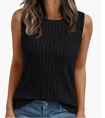 Women's Vest Sleeveless Waistband Shirt