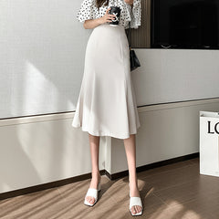 Commuter High Waist Mid-length Skirt OL Was Thin