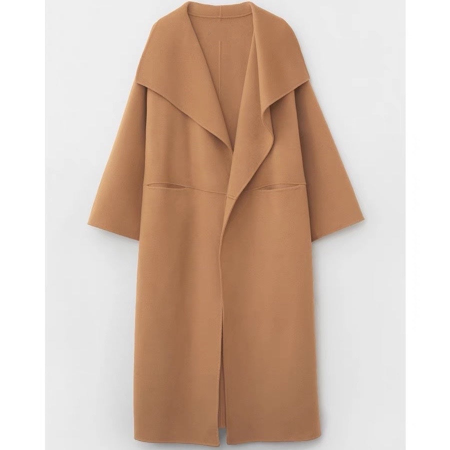 Lapel Coat Same Style Minimalist Double-sided Wool Cashmere