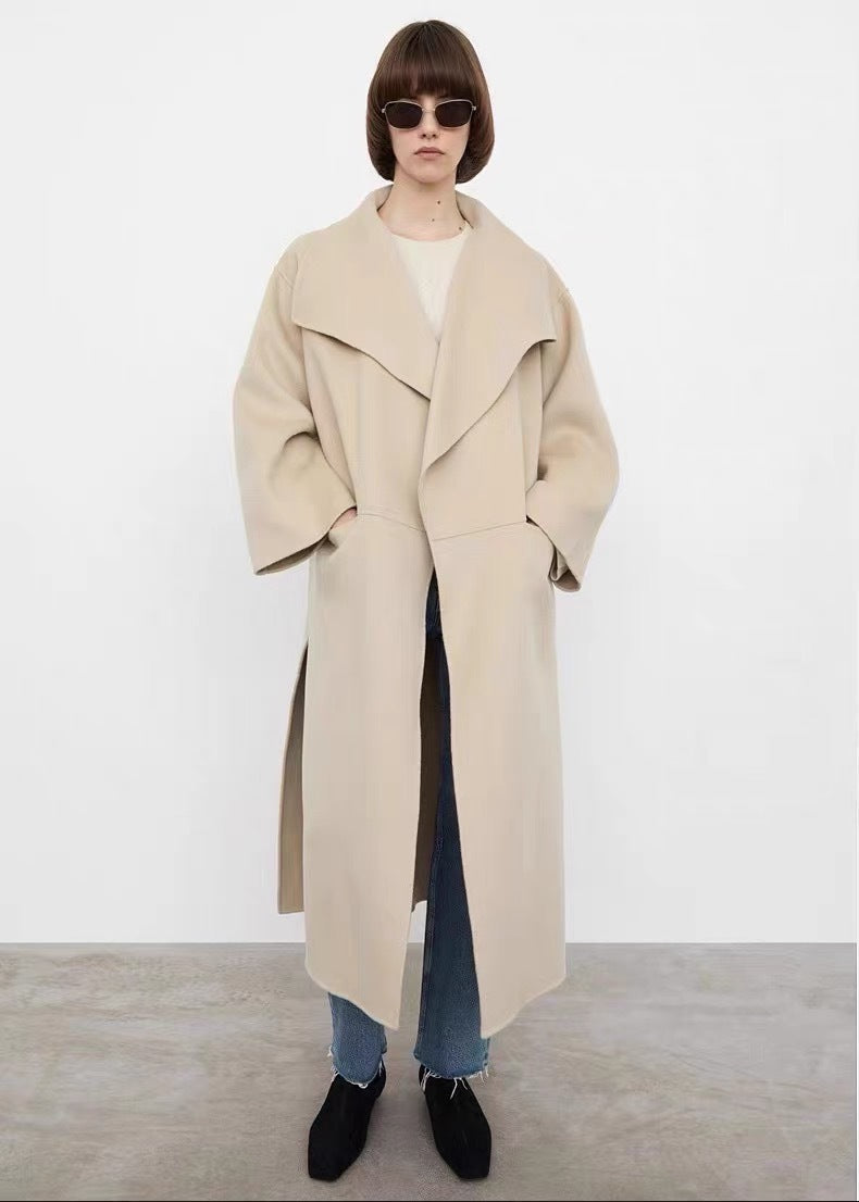 Lapel Coat Same Style Minimalist Double-sided Wool Cashmere