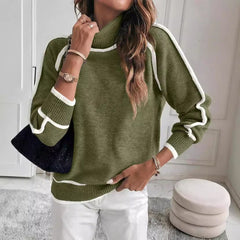 Autumn And Winter Solid Color Color Matching High-necked