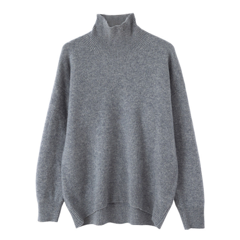 Women's High Lapel Loose And Warm Woolen Sweater