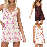 V-neck Floral Print Elegance Sleeveless Tank Dress