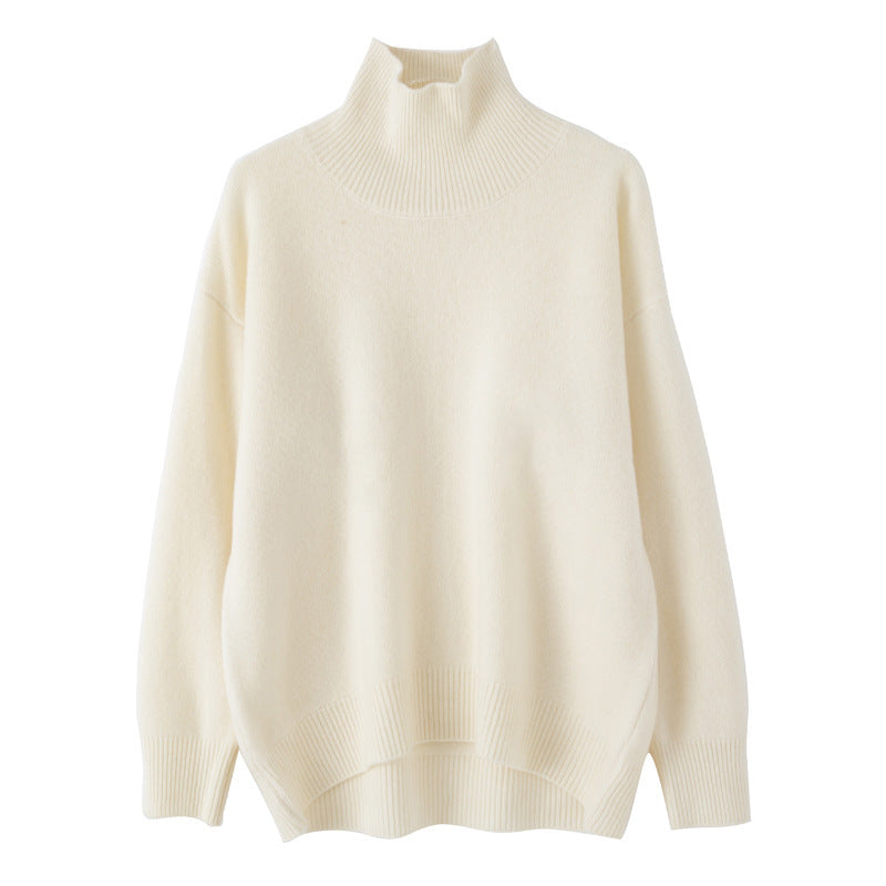 Women's High Lapel Loose And Warm Woolen Sweater